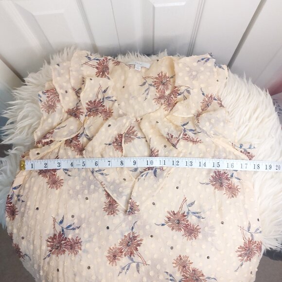 Joie "Eddison" Floral Ruffle Boho/Peasant Inspired Blouse - Picture 9 of 10